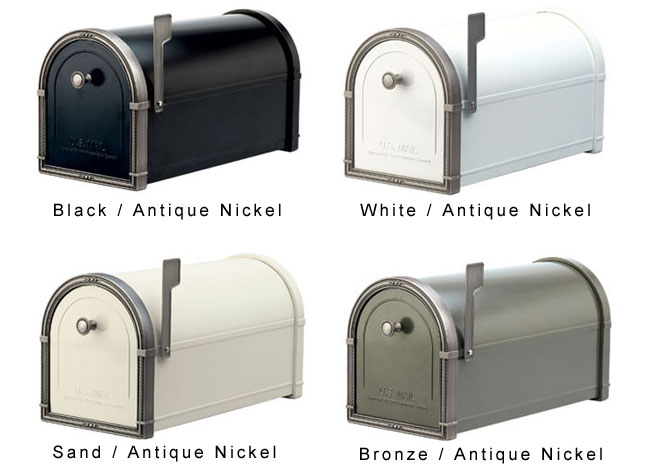 Non Locking <BR> Post Mount<BR>Coronado Mailboxes<BR>Antique Nickel
